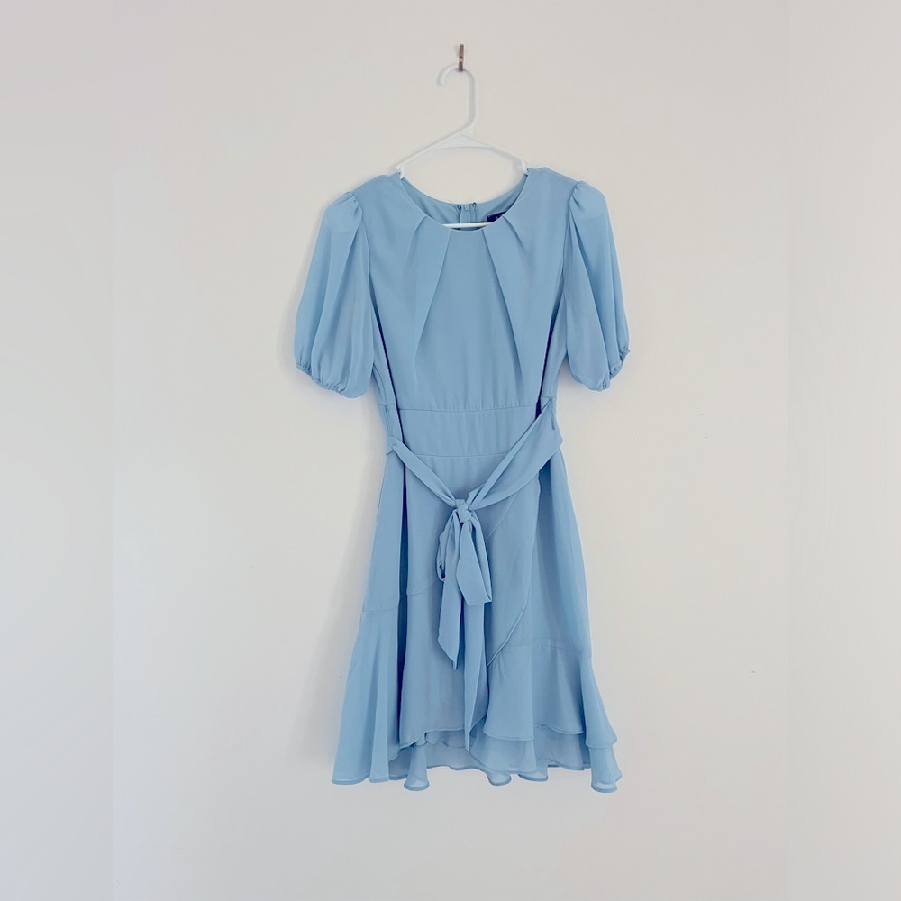 Blue Puff Sleeve Dress